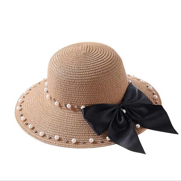 wide brim hats fashion female casual solid color simple caps women sun hat bow pearl children straw parent-child, Blue;gray
wide brim hats fashion female casual solid color simple caps women sun hat bow pearl children straw parent-child, Blue;gray