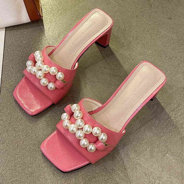 slippers women summer new string bead high heels female square heel sandals ladies luxury party soft bottom slides heeled 220304, Black
slippers women summer new string bead high heels female square heel sandals ladies luxury party soft bottom slides heeled 220304, Black