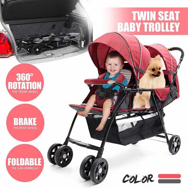twin stroller double stroller lightweight folding front and rear seats can sit and lie baby
twin stroller double stroller lightweight folding front and rear seats can sit and lie baby