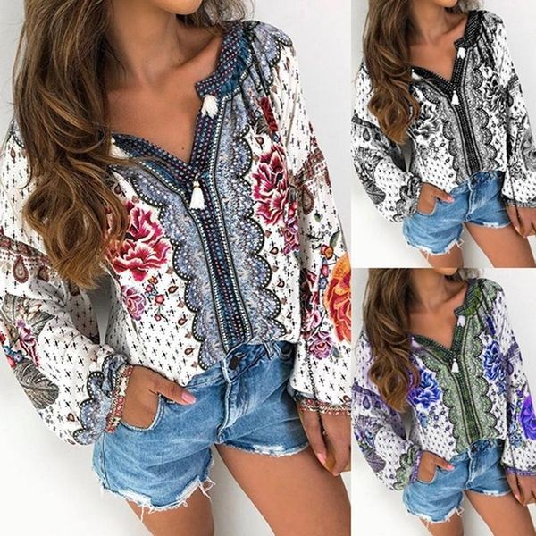 women's blouses & shirts 2021 women ethnic style bohemian blouse shirt elegant v neck beach blusas summer casual print boho plus size1, White
women's blouses & shirts 2021 women ethnic style bohemian blouse shirt elegant v neck beach blusas summer casual print boho plus size1, White