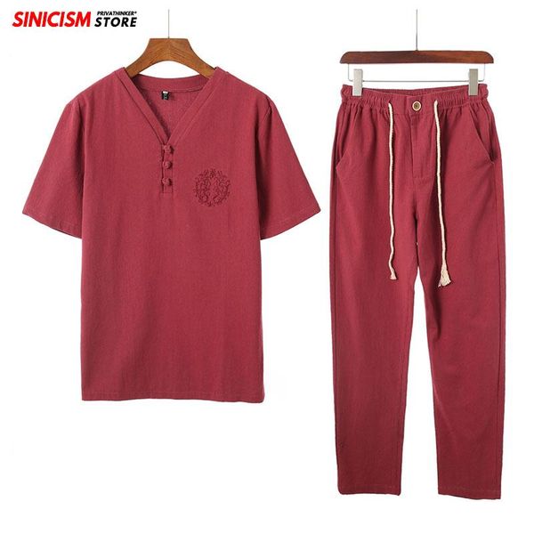 sinicism store cotton linen embroidery men's sets spring summer tracksuit men 2020 casual pants suit chinese style male clothes, Gray
sinicism store cotton linen embroidery men's sets spring summer tracksuit men 2020 casual pants suit chinese style male clothes, Gray