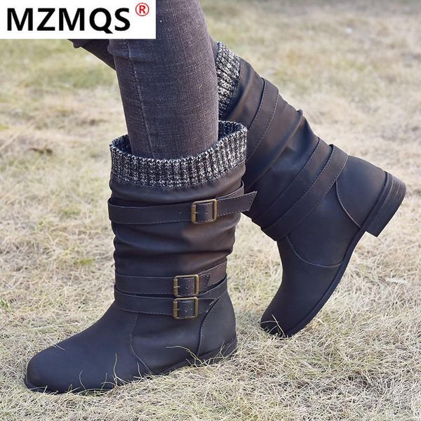 2020 new winter women's boots fashion buckle square-heel women's boots pointed thick heel belt buckle zapatos de mujer, Black
2020 new winter women's boots fashion buckle square-heel women's boots pointed thick heel belt buckle zapatos de mujer, Black