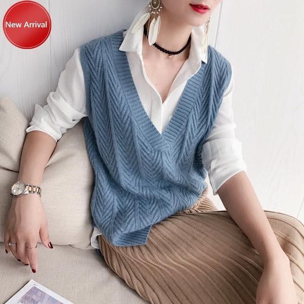 vest women's v-neck loose wool sleeveless wild sweater casual comfort vest pullove autumn and winter series knitted1, Black;white
vest women's v-neck loose wool sleeveless wild sweater casual comfort vest pullove autumn and winter series knitted1, Black;white