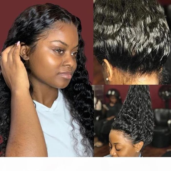 new arrival 360 lace frontal wig wet wavy lace front curly wave preplucked 150% density malaysian human wigs for black women full front, Black;brown
new arrival 360 lace frontal wig wet wavy lace front curly wave preplucked 150% density malaysian human wigs for black women full front, Black;brown