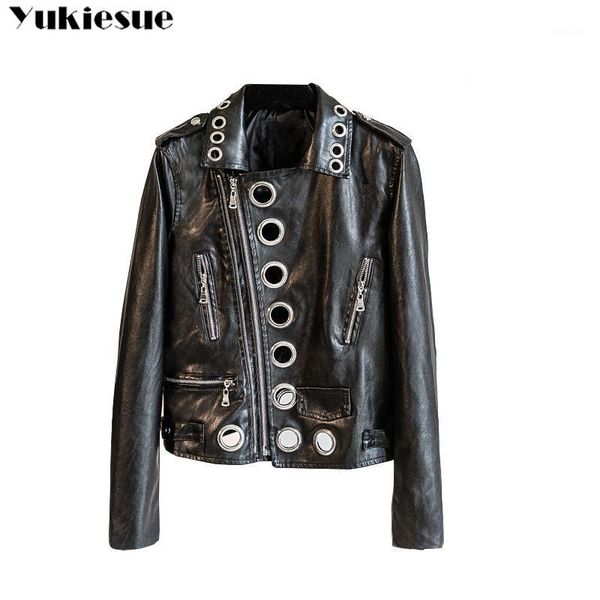 women's leather & faux punk basic jacket pu coat female casual outerwear slim design streetwear plus size jackets1, Black
women's leather & faux punk basic jacket pu coat female casual outerwear slim design streetwear plus size jackets1, Black