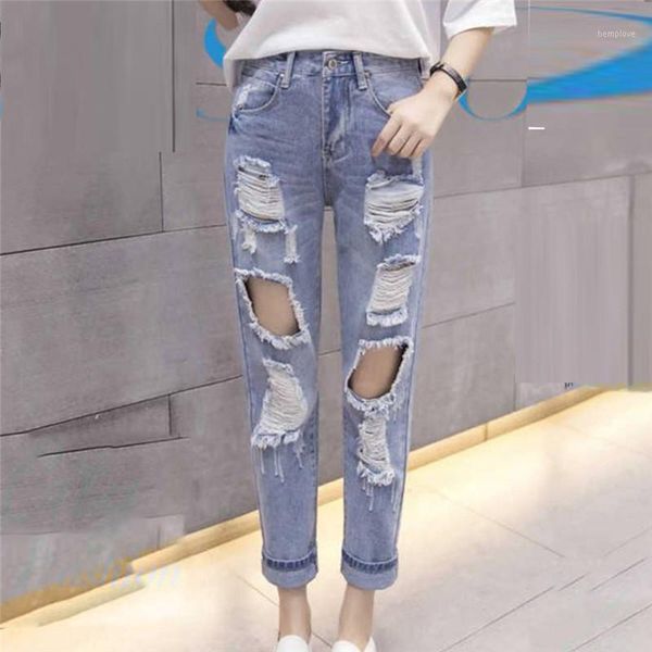 fashion womens hole button ladies denim high loose casual pencil solid pants trousers stretch korean streetwear denim pants @c1, Blue
fashion womens hole button ladies denim high loose casual pencil solid pants trousers stretch korean streetwear denim pants @c1, Blue