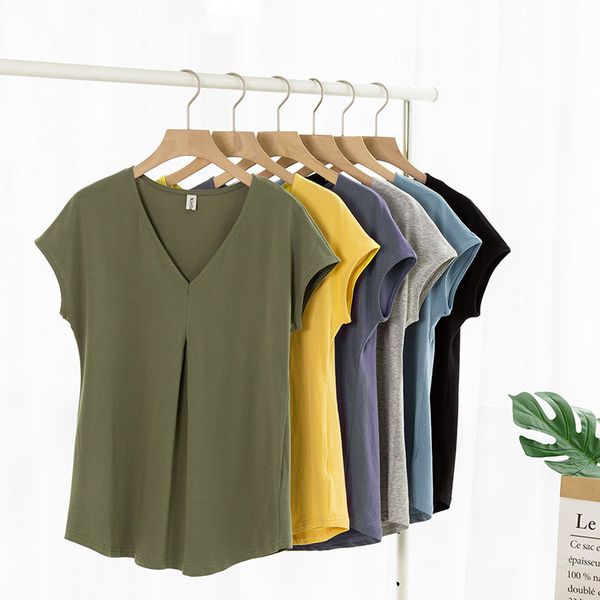 cotton women t-shirt 2020 summer casual short sleeve v-neck female tees plus size s-5xl m30395, Black;white
cotton women t-shirt 2020 summer casual short sleeve v-neck female tees plus size s-5xl m30395, Black;white