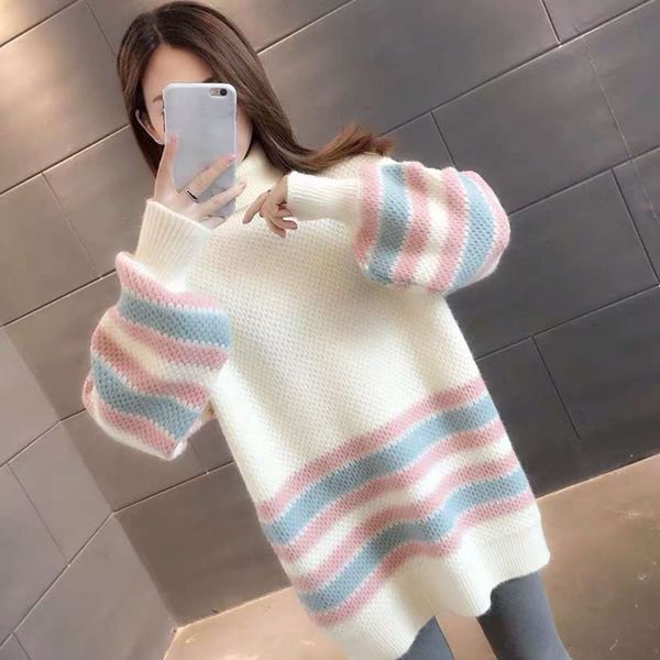 thickened pregnant turtleneck women's sweater lazy wind loose korean autumn winter 2020 new 8723, White
thickened pregnant turtleneck women's sweater lazy wind loose korean autumn winter 2020 new 8723, White
