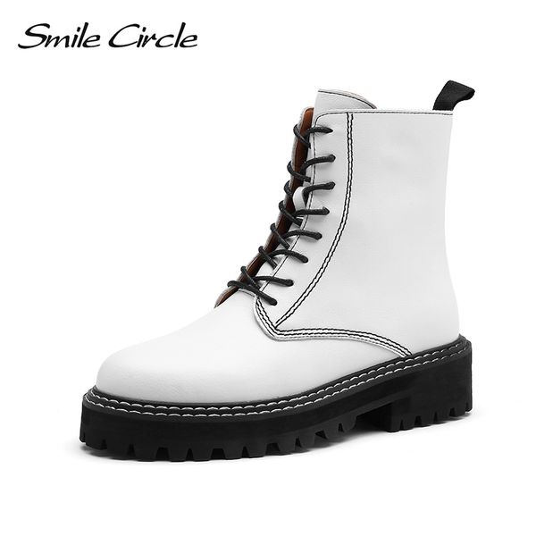 smile circle ankle boots women flats platform shoes fashion round toe lace-up comfortable casual short boots ladies 200928, Black
smile circle ankle boots women flats platform shoes fashion round toe lace-up comfortable casual short boots ladies 200928, Black