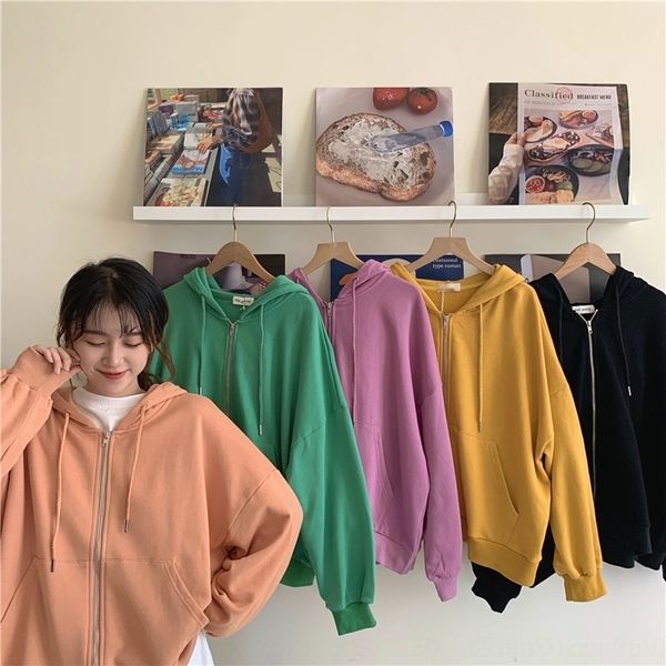 i8mg2 zipper sweater hooded coat women's sweatercoat loose new autumn korean style internet celebrity ins sweater2020 slimming long sle, Black
i8mg2 zipper sweater hooded coat women's sweatercoat loose new autumn korean style internet celebrity ins sweater2020 slimming long sle, Black