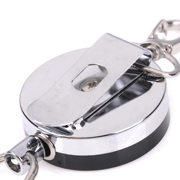 1pcs Steel Wire Rope Elastic Keychain Sporty Retractable Key Ring Lost Keychain Safety Buckle Id Card Holder Clips H Jllxyv