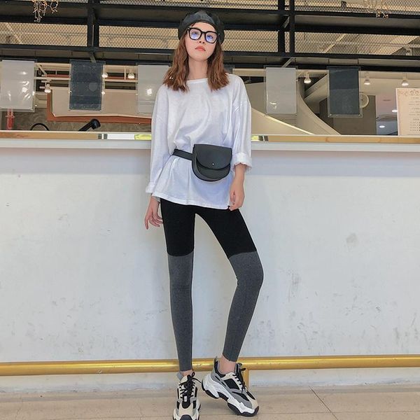 spring and autumn high waist solid color matching thread trousers high elastic matching leggings thin pencil pants, Black
spring and autumn high waist solid color matching thread trousers high elastic matching leggings thin pencil pants, Black