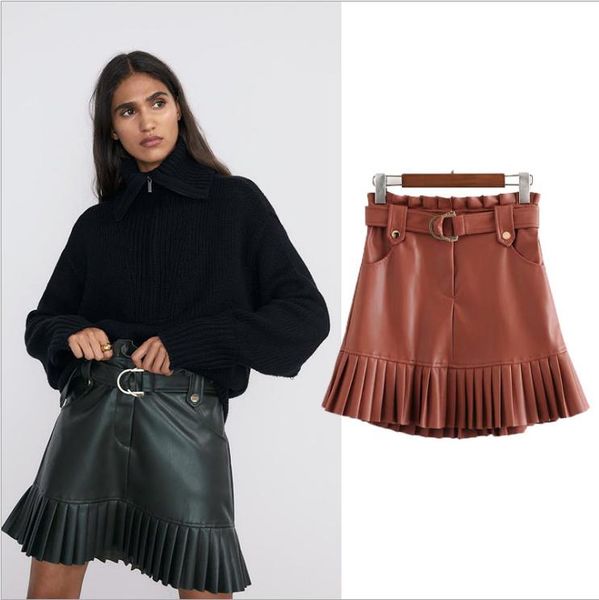 skirts zoulv 2021 casual elegant mini skirt ladies pleated pu fashion high waist bow tie pocket, Black
skirts zoulv 2021 casual elegant mini skirt ladies pleated pu fashion high waist bow tie pocket, Black