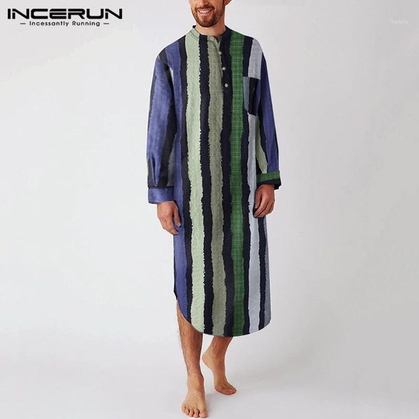 incerun men robes multicolor striped homewear long sleeve stand collar sleepwear leisure cotton cozy bathrobes mens nightgown1, Black;brown
incerun men robes multicolor striped homewear long sleeve stand collar sleepwear leisure cotton cozy bathrobes mens nightgown1, Black;brown