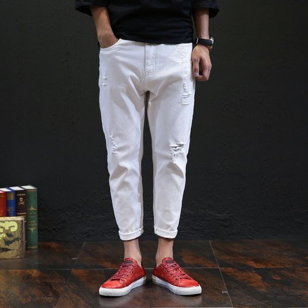 kvj3z white stretch men's ankle-length 9 large ku jeans 9-point cropped ankle-length summer korean fen jeans 9 points pants loose style, Blue
kvj3z white stretch men's ankle-length 9 large ku jeans 9-point cropped ankle-length summer korean fen jeans 9 points pants loose style, Blue