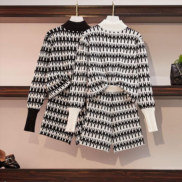 women vintage plaid knit jumper pullovers wide leg shorts sets long sleeve sweater short pants knitting suit, Gray
women vintage plaid knit jumper pullovers wide leg shorts sets long sleeve sweater short pants knitting suit, Gray