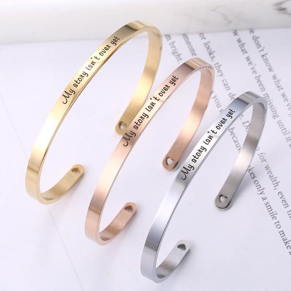 mylongingcharm female cuff bangles stainless steel bracelets-my sotry isn't over yet-heart design at two ends-specialized bangle, Black
mylongingcharm female cuff bangles stainless steel bracelets-my sotry isn't over yet-heart design at two ends-specialized bangle, Black