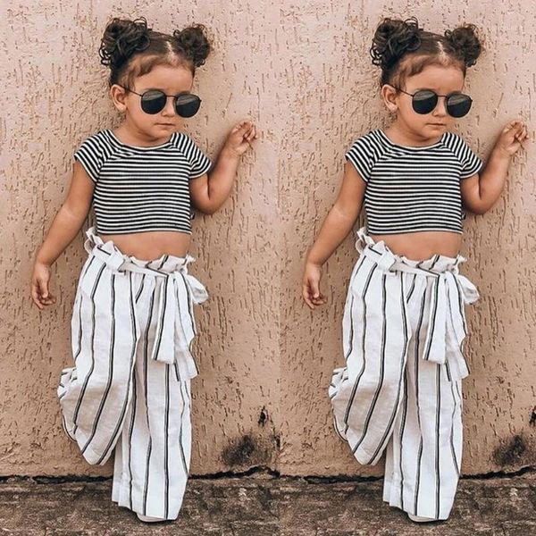 2pcs summer toddler kids baby girls clothes set striped t shirt bow pants trousers outfits set short sleeveless clothing1, White
2pcs summer toddler kids baby girls clothes set striped t shirt bow pants trousers outfits set short sleeveless clothing1, White