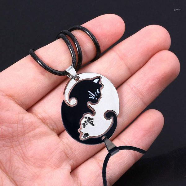 sg 1pairs cute black white cat couple necklaces pendants animal cat lover keyring pulsera women men choker valentine's day gift1, Silver
sg 1pairs cute black white cat couple necklaces pendants animal cat lover keyring pulsera women men choker valentine's day gift1, Silver