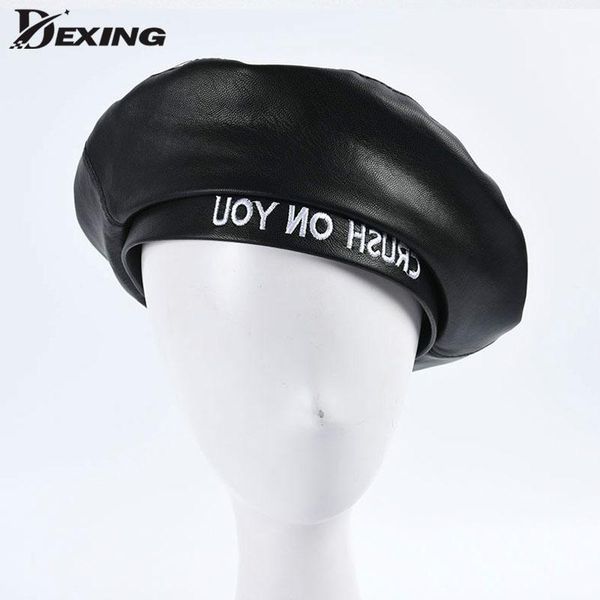berets crushonyou letter women men fashion black pu leather beret girls boys street vintage hat flat cap, Blue;gray
berets crushonyou letter women men fashion black pu leather beret girls boys street vintage hat flat cap, Blue;gray