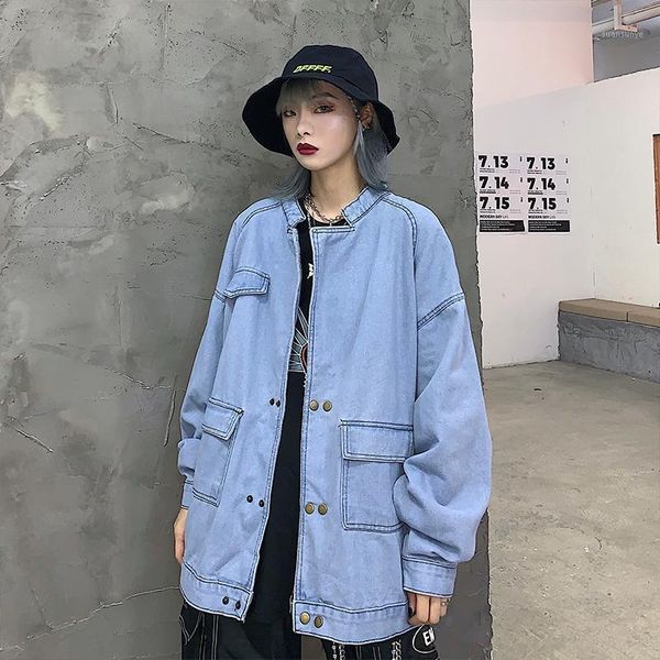fashion new early autumn wild retro casual loose pocket stand collar denim jacket1, Black;brown
fashion new early autumn wild retro casual loose pocket stand collar denim jacket1, Black;brown
