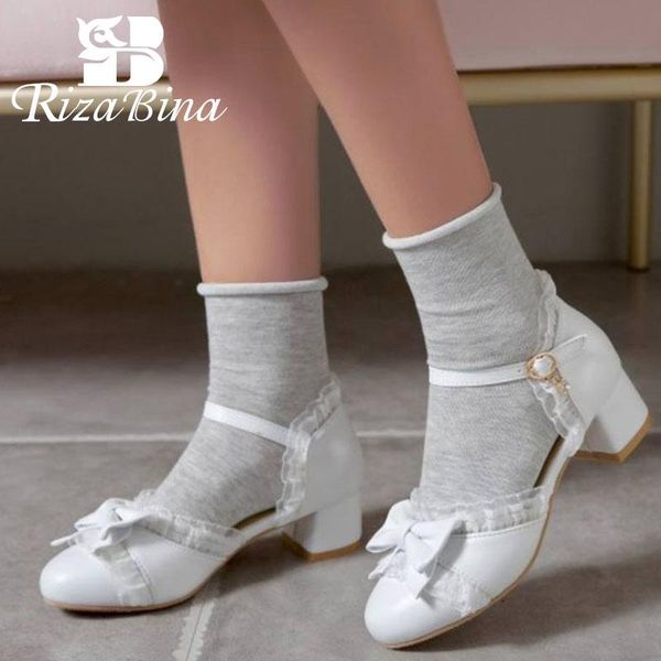 rizabina women shoes sweet pumps round toe ankle strap pearl bowknot thick heel lace lolita ladies footwear size 28-43, Black
rizabina women shoes sweet pumps round toe ankle strap pearl bowknot thick heel lace lolita ladies footwear size 28-43, Black