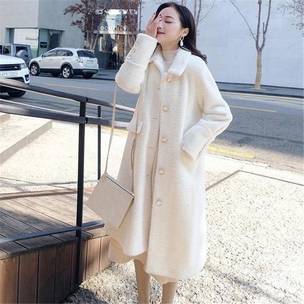 white coat jacket female winter section long plus size cotton thickening mink woolen fur1, Black
white coat jacket female winter section long plus size cotton thickening mink woolen fur1, Black