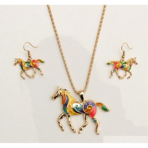 new europe vintage party casual jewelry set women's colored glaze horse necklace sqcniy homes2007, Silver
new europe vintage party casual jewelry set women's colored glaze horse necklace sqcniy homes2007, Silver