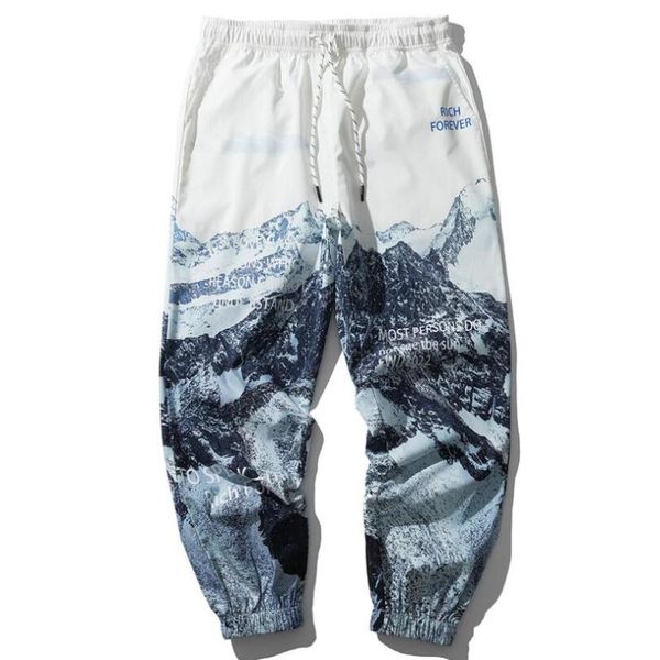 men's pants 2021 autumn winter loose men straight casual digital printed elastic waist trousers man snow mountain print w1345, Black
men's pants 2021 autumn winter loose men straight casual digital printed elastic waist trousers man snow mountain print w1345, Black