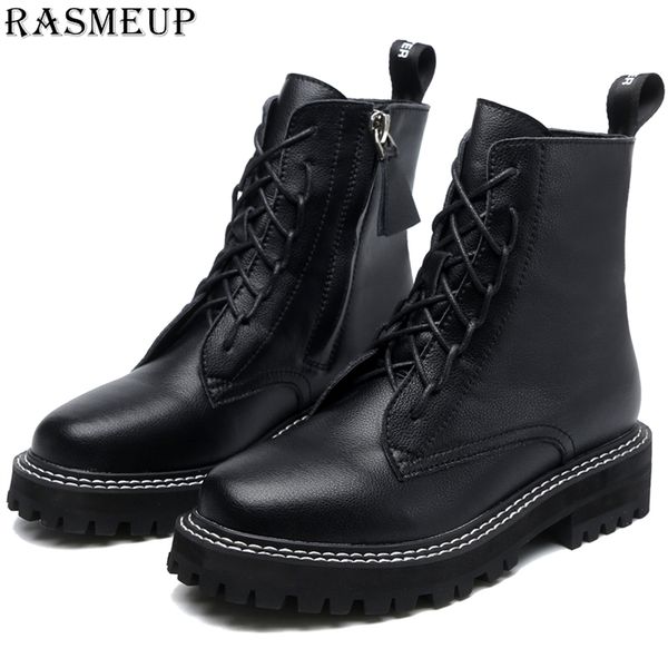 rasmeup plus size genuine leather women's platfom ankle boots 2020 fashion women winter warm chunky shoes lady casual footwear y200723, Black
rasmeup plus size genuine leather women's platfom ankle boots 2020 fashion women winter warm chunky shoes lady casual footwear y200723, Black