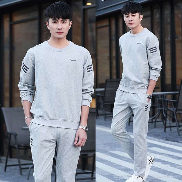 autumn men's simple thin spring and round neck cover three bar sweater pants large casual sports suit, Gray
autumn men's simple thin spring and round neck cover three bar sweater pants large casual sports suit, Gray