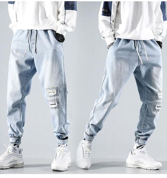 men's pants jeans casual japanese and korean denim trousers sports loose stretch, Black
men's pants jeans casual japanese and korean denim trousers sports loose stretch, Black
