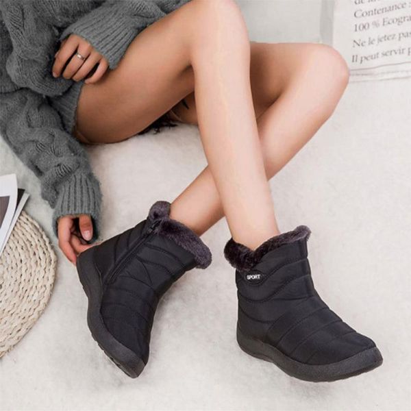 women's snow boots outdoor boots non-slip for women winter fur warm ankle waterproof booties botas mujer 37-41 q30, Black
women's snow boots outdoor boots non-slip for women winter fur warm ankle waterproof booties botas mujer 37-41 q30, Black