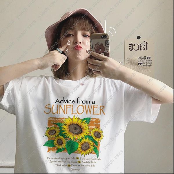 summer sunflower literary art ulzzang harajuku casual loose plant retro letter print kawaii fashion plus size women t shirt, White
summer sunflower literary art ulzzang harajuku casual loose plant retro letter print kawaii fashion plus size women t shirt, White