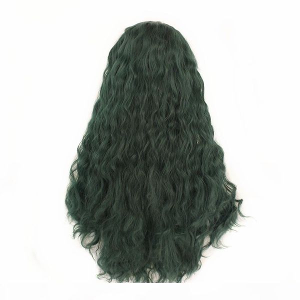 two tones long green hair loose wave ombre hair t1b green glueless synthetic lace front wigs for fashion women heat resistant, Black
two tones long green hair loose wave ombre hair t1b green glueless synthetic lace front wigs for fashion women heat resistant, Black