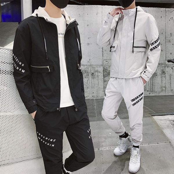 men's sportswear set fashion letter print casual jacket+sports pants 2 piece autumn sets zipper black casual jogging sportswear1, Gray
men's sportswear set fashion letter print casual jacket+sports pants 2 piece autumn sets zipper black casual jogging sportswear1, Gray