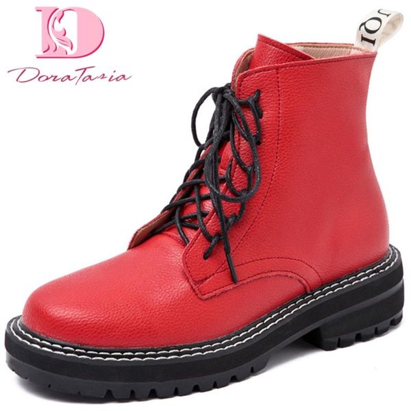 doratasia new women's genuine leather ankle boots fashion ladies chunky heel boots women 2020 party shoes woman, Black
doratasia new women's genuine leather ankle boots fashion ladies chunky heel boots women 2020 party shoes woman, Black
