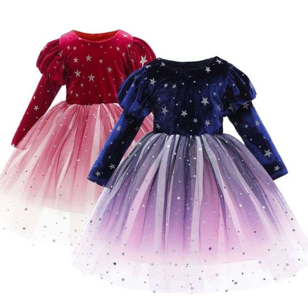 2020 winter girls' new children's wear veet long sve plush princs starry sky shawl drs, Red;yellow
2020 winter girls' new children's wear veet long sve plush princs starry sky shawl drs, Red;yellow