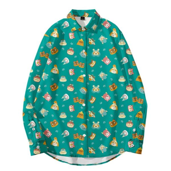men's casual shirts cartoon animal crossing good custom printed harajuku long sleeve women/men blouse streetwear clothes, White;black
men's casual shirts cartoon animal crossing good custom printed harajuku long sleeve women/men blouse streetwear clothes, White;black