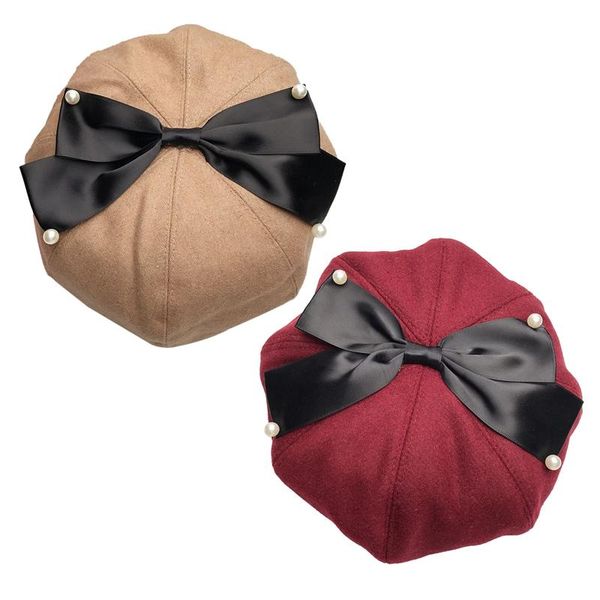 ladies new autumn and winter wool hat noble temperament painter hat wool beret bow pearl, Blue;gray
ladies new autumn and winter wool hat noble temperament painter hat wool beret bow pearl, Blue;gray