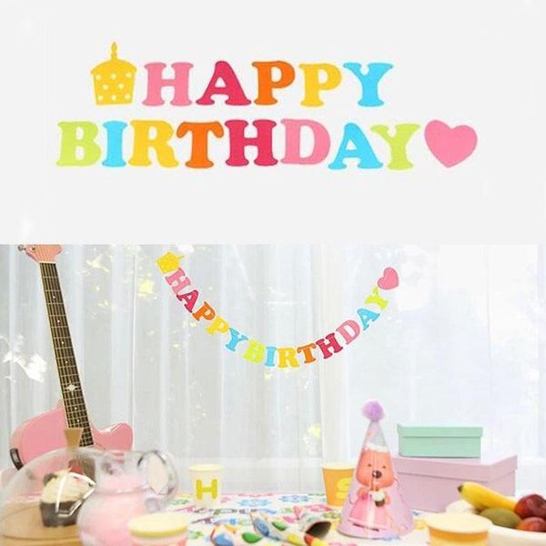 fabric flag party bell garland decoration banner bunting for birthday event1