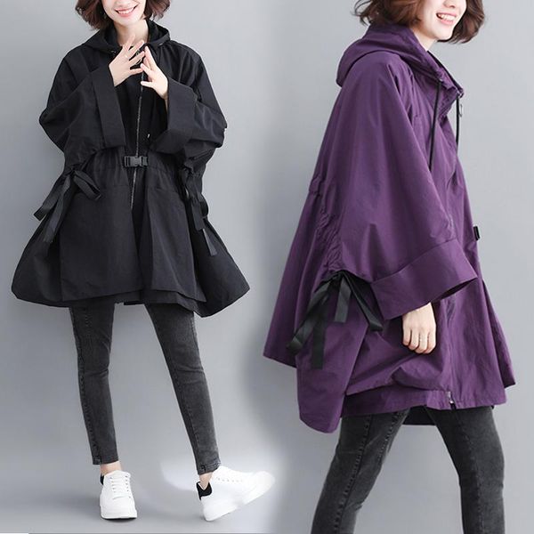 women's trench coats 2021 fashion oversize hooded full sleeve bawting type big size jacket female's zipper pockets coat, Tan;black
women's trench coats 2021 fashion oversize hooded full sleeve bawting type big size jacket female's zipper pockets coat, Tan;black