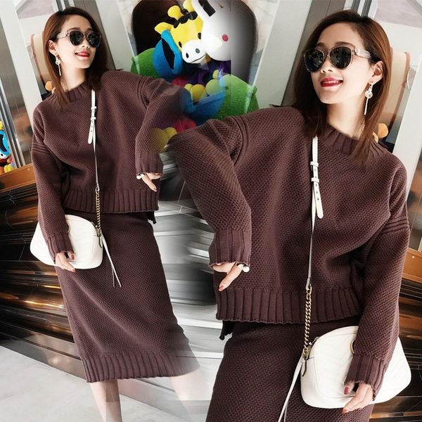 3zdjf 2019 autumn two-piece women's style goddess suit skirt sweater fashion internet red style sweater with skirt wear western fashion, Gray
3zdjf 2019 autumn two-piece women's style goddess suit skirt sweater fashion internet red style sweater with skirt wear western fashion, Gray