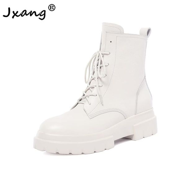 jxang 2021 casual cowhide ankle boots for women lace up thick bottom platform woman autumn ins chunky motorcycle boots, Black
jxang 2021 casual cowhide ankle boots for women lace up thick bottom platform woman autumn ins chunky motorcycle boots, Black