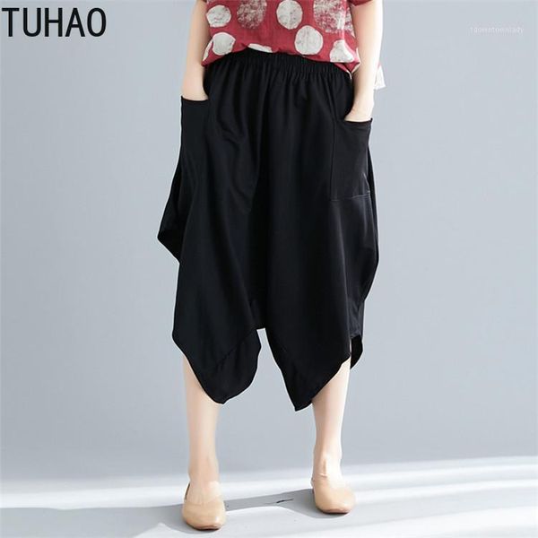women's pants & capris tuhao 2021 summer retro large size black pant irregular female loose wide leg for woman streetwear wm471, Black;white
women's pants & capris tuhao 2021 summer retro large size black pant irregular female loose wide leg for woman streetwear wm471, Black;white