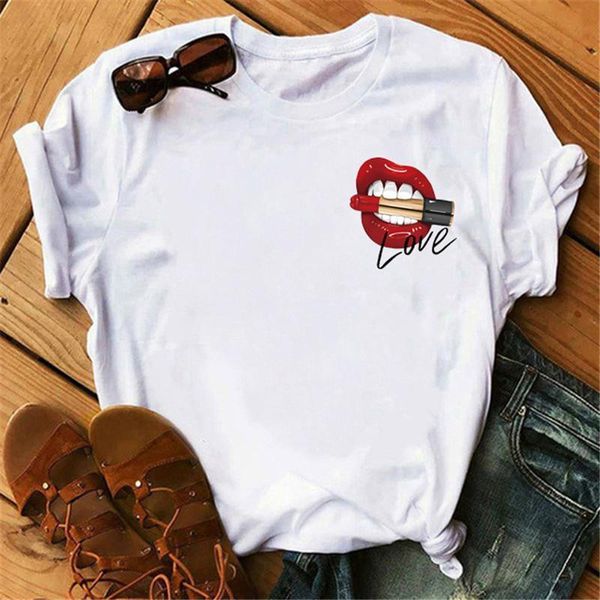 lovely red lips printed t shirt harajuku streetwear women tshirt summer shirt korean fashion round neck femme tees, White
lovely red lips printed t shirt harajuku streetwear women tshirt summer shirt korean fashion round neck femme tees, White
