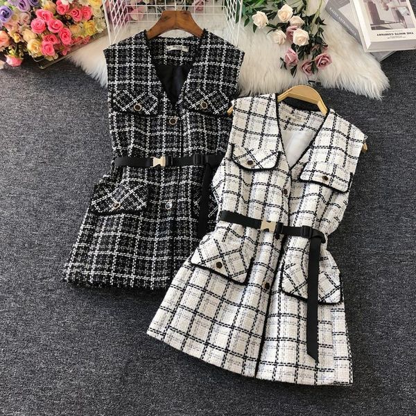 autumn winter samll fragrance plaid woolen vest women v-neck slim waistcoat1, Black;white
autumn winter samll fragrance plaid woolen vest women v-neck slim waistcoat1, Black;white