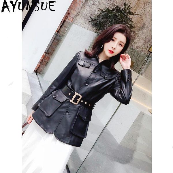 women's leather & faux ayunsue 2021 jacket spring autumn women genuine sheepskin coat female streetwear blazer clothes my4590, Black
women's leather & faux ayunsue 2021 jacket spring autumn women genuine sheepskin coat female streetwear blazer clothes my4590, Black
