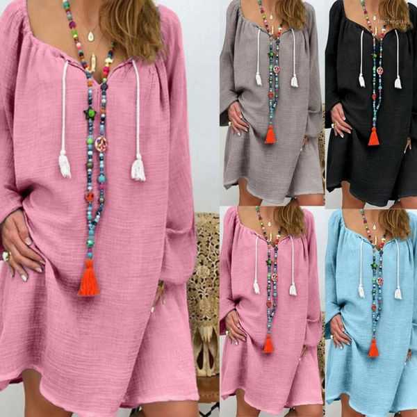 2020 new early autumn womens dress casual cotton linen seven sleeve dress fashion v neck tassel loose solid color midi lot1, Black;gray
2020 new early autumn womens dress casual cotton linen seven sleeve dress fashion v neck tassel loose solid color midi lot1, Black;gray