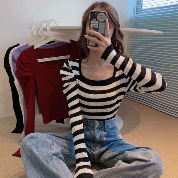 autumn new 2020 korean slim square collar bubble sleeve long sleeve simple fashion t-shirt pullover pullover pulloverpulloverl5fy2 l, White;black
autumn new 2020 korean slim square collar bubble sleeve long sleeve simple fashion t-shirt pullover pullover pulloverpulloverl5fy2 l, White;black